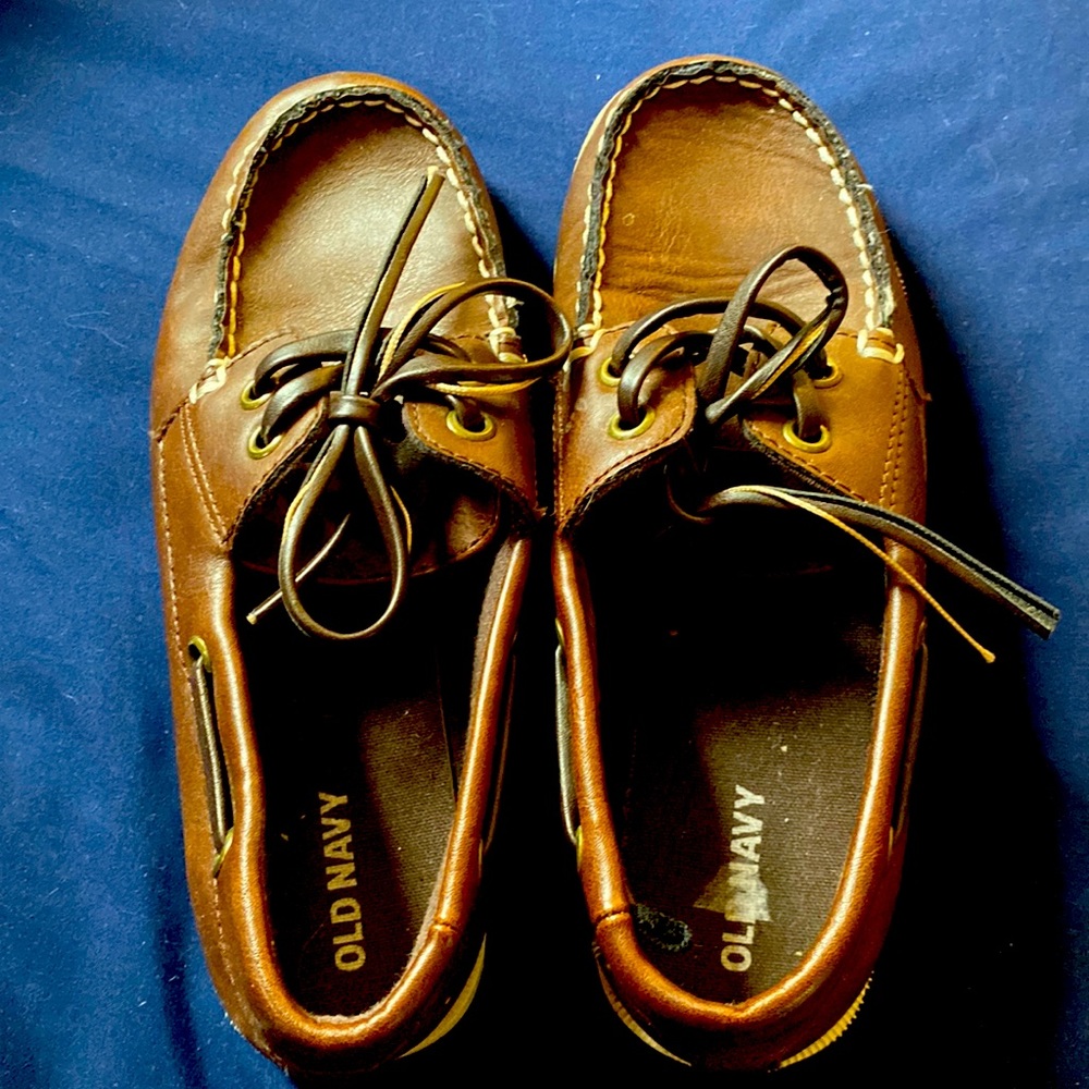 Old Navy brown loafer size 2 boys boat shoe sperry moccasin